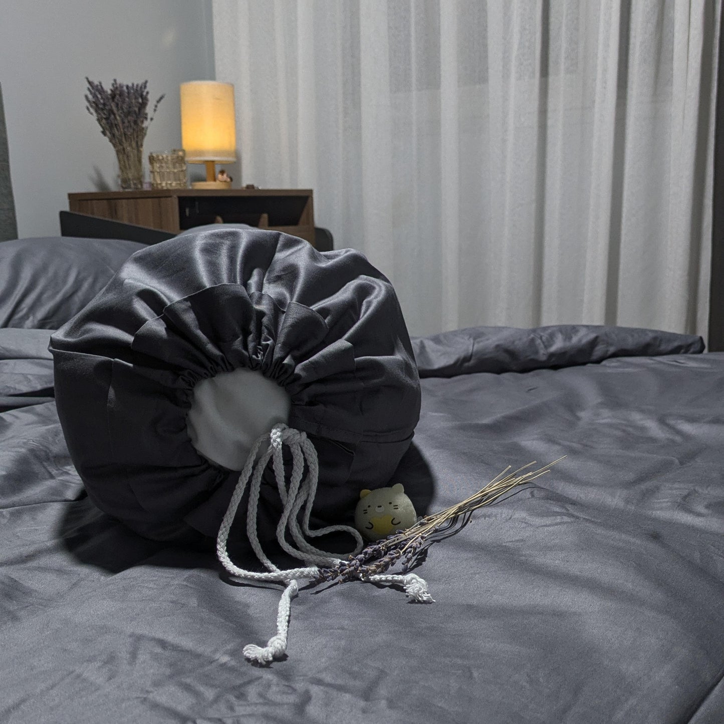 Grey 100% Cotton Bolster Case