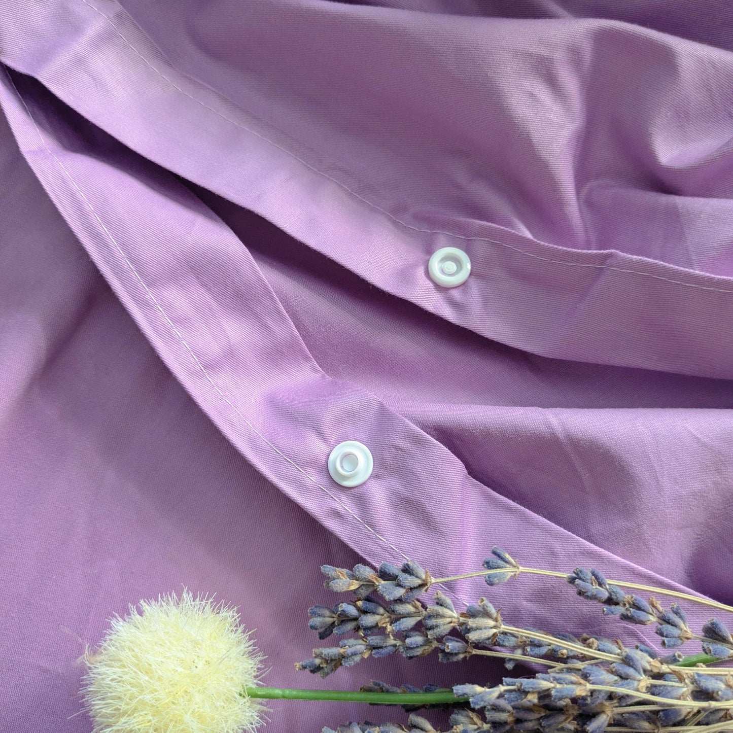 Purple 100% Cotton Quilt Cover with Concealed Buttons