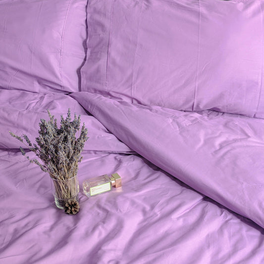 Purple 100% Cotton Fitted Bedsheet