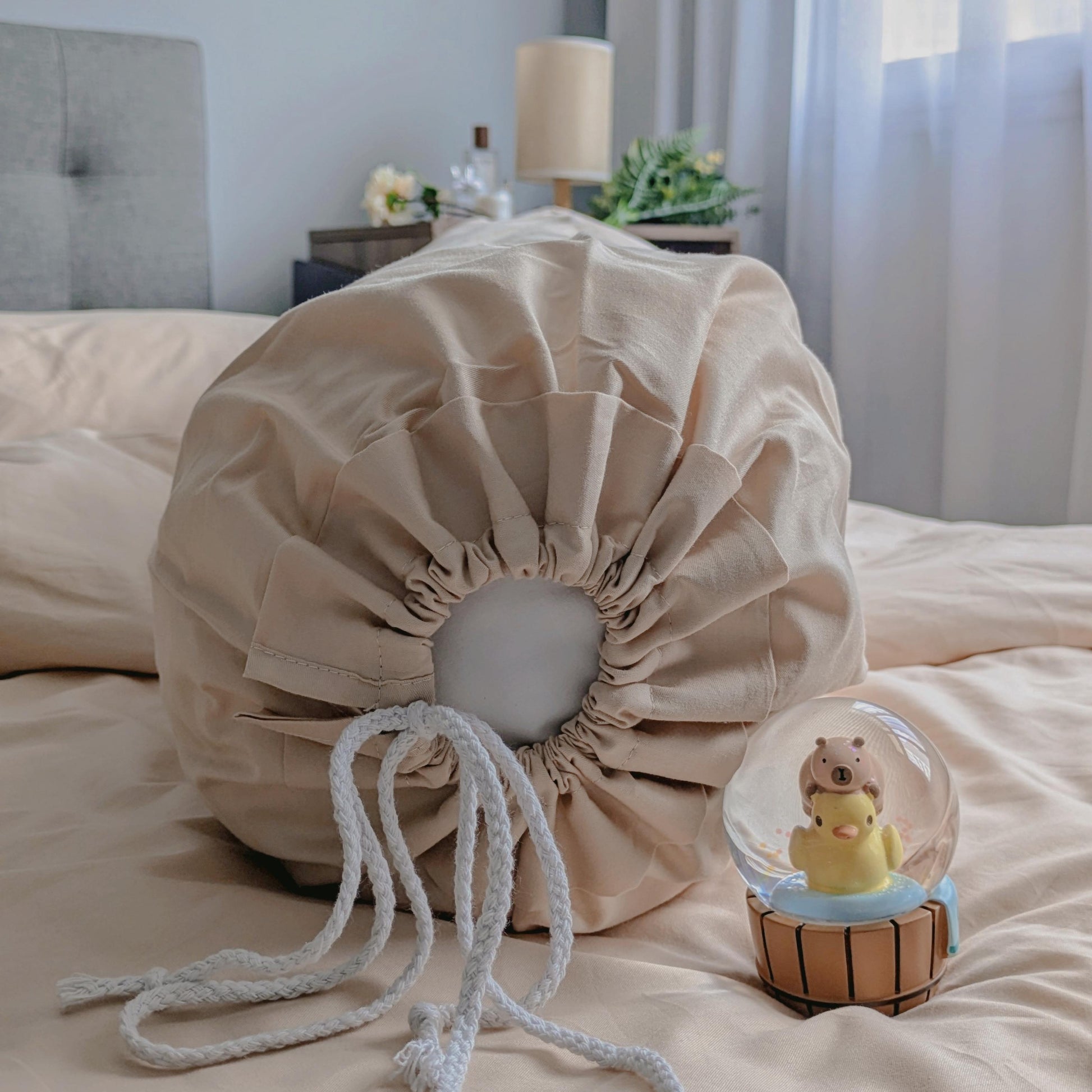 Beige 100% Cotton Bolster Case