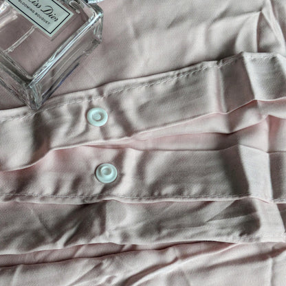 Pink 100% Bamboo Quilt Cover with Concealed Buttons