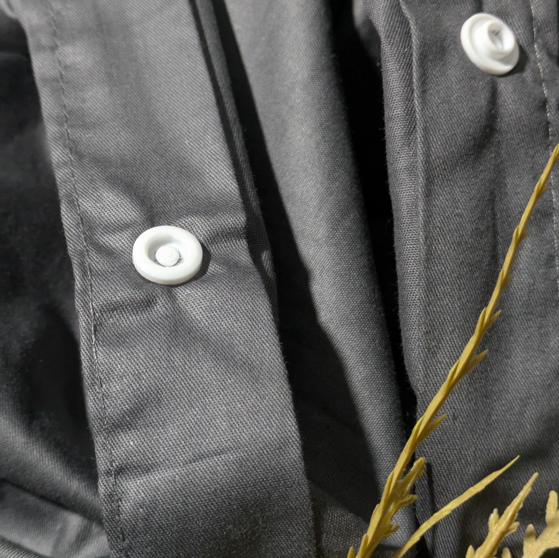 Grey 100% Cotton Quilt Cover with Concealed Buttons