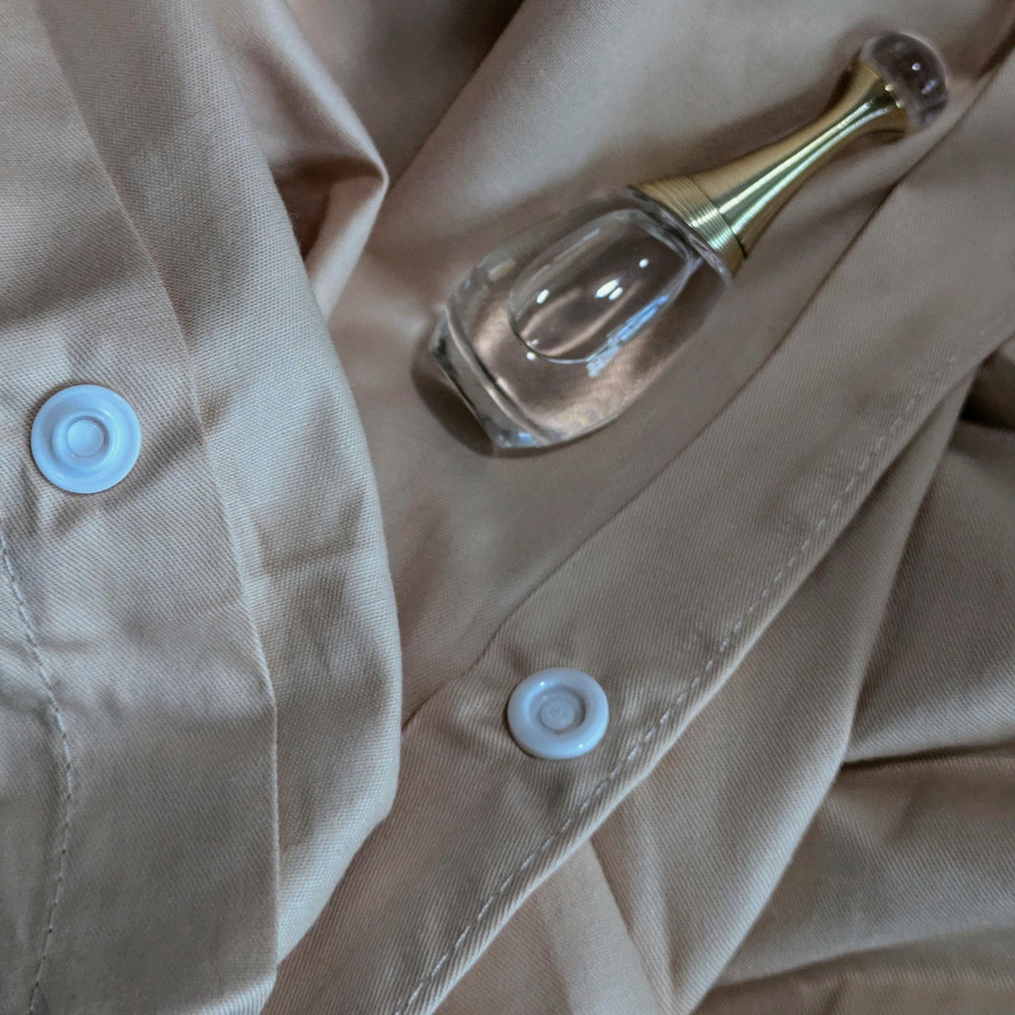Beige 100% Cotton Quilt Cover with Concealed Buttons