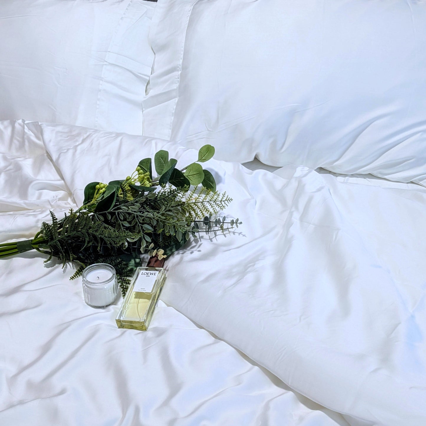 100% Icy Lenzing TENCEL™ Lyocell Fitted Bedsheet Set (Stardust White)