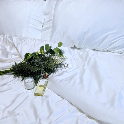 100% Icy Lenzing TENCEL™ Lyocell Fitted Bedsheet Set (Stardust White)